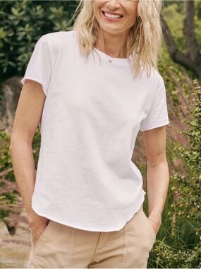 Frank & Eileen LAB Cotton Tee
In Soft Powder Blue Shade 
Quiet Luxury Minimalist